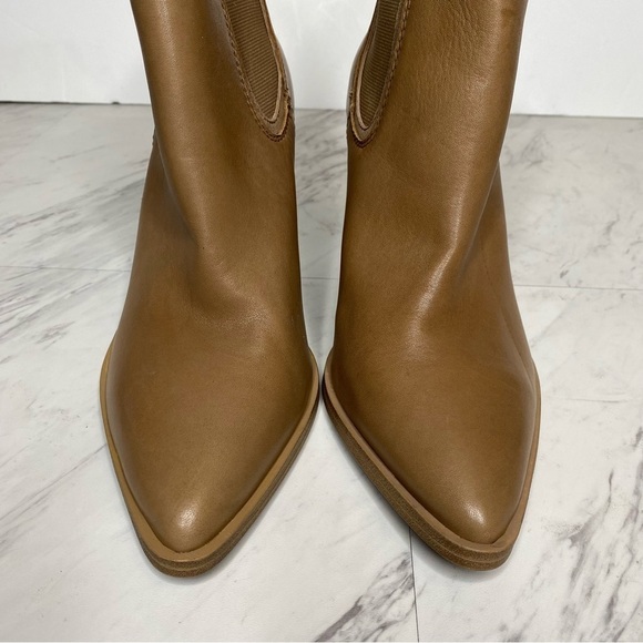 Vince Camuto Ratony Tan Leather Heeled Bootie 10M - Picture 11 of 15